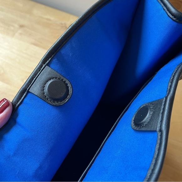 J MCLAUGHLIN LUCILLE HANDBAG DBL HANDLES MAGNET CLOSURE INNER POCKET COLORBLOCK - Picture 12 of 13